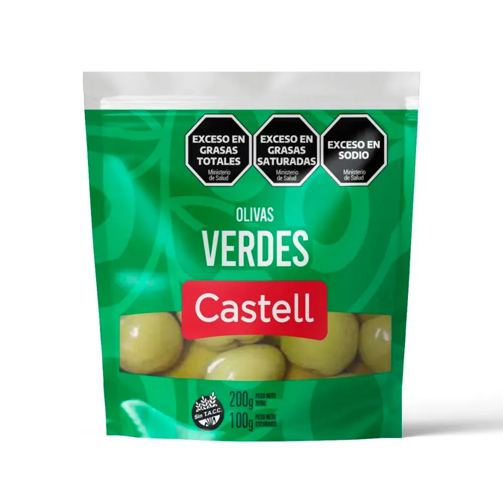 Aceitunas Verdes Castell DP x100g (x16)