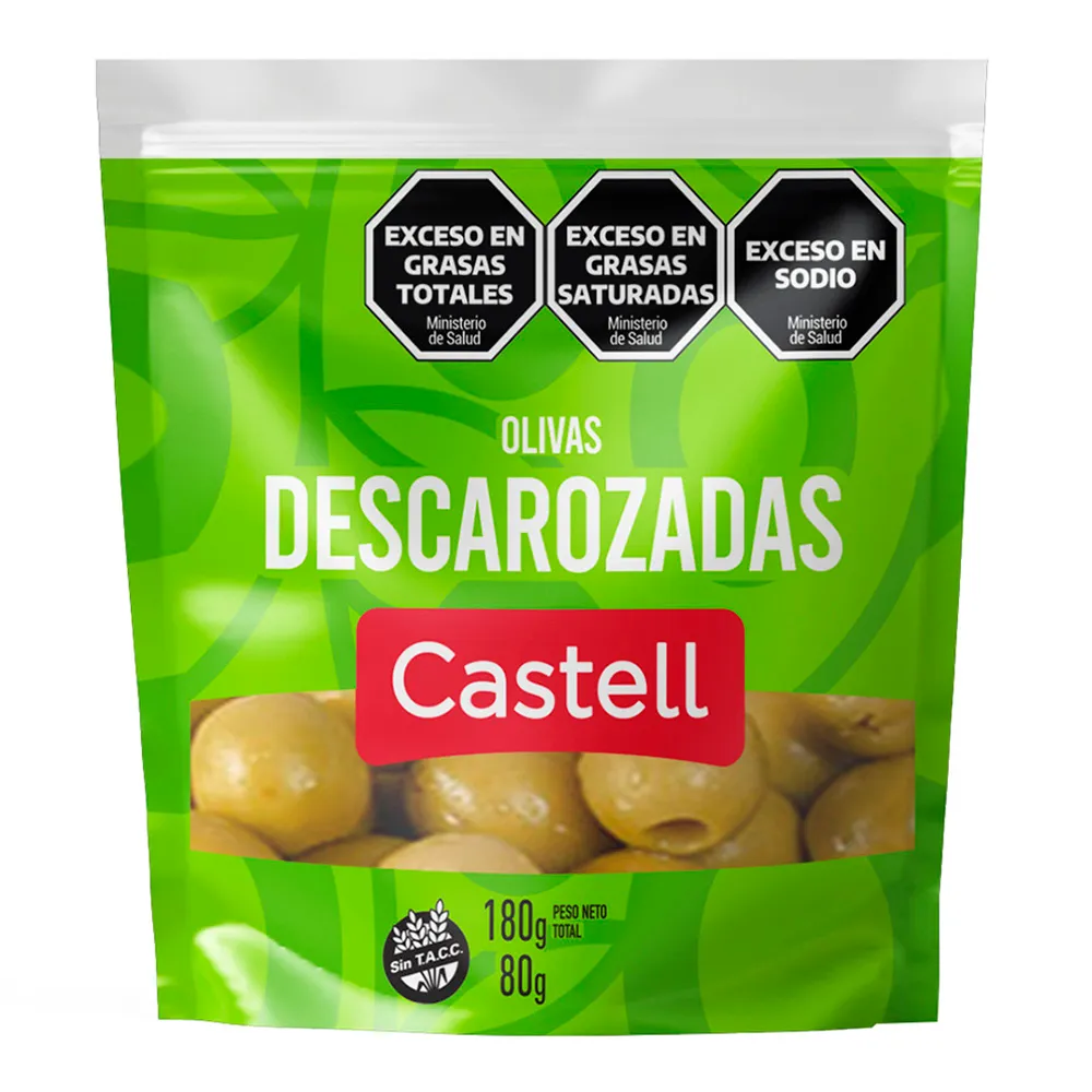 [100837] Aceitunas Verdes Descarozadas Castell DP x80g (x16)