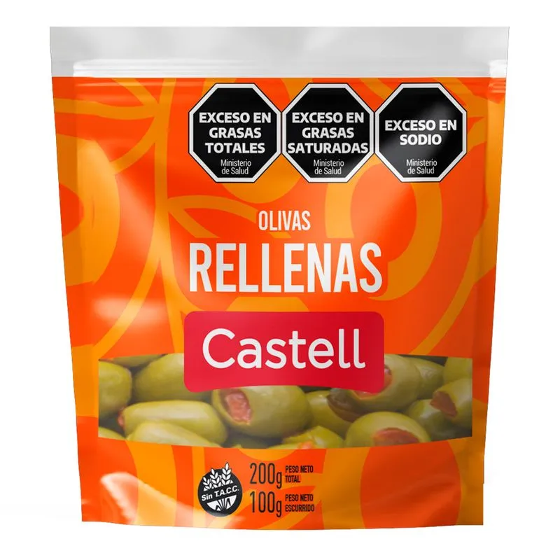 [100845] Aceitunas Verdes Rellenas Castell DP x100g (x16)