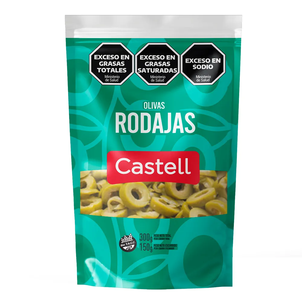 [100840] Aceitunas Verdes en Rodajas Castell DP x150g (x12)