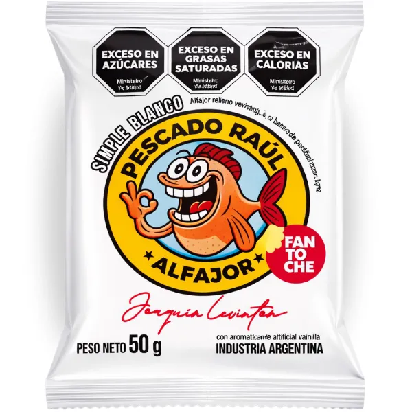 [100806] Alfajor Fantoche Blanco Pescado Raúl x50g (x18)