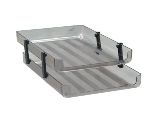 [100564] Bandeja Oficio Pizzini 2 Pisos Bisagra Humo (x1)