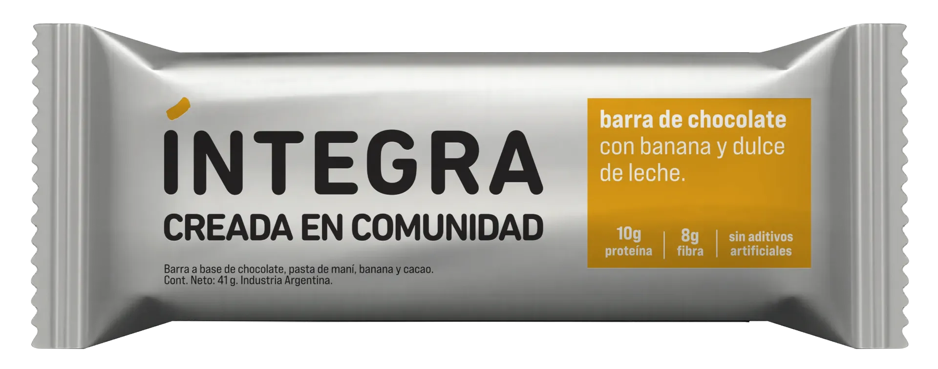 [101089] Barra Integra de Chocolate, Banana y Dulce de Leche x41g (16x12)