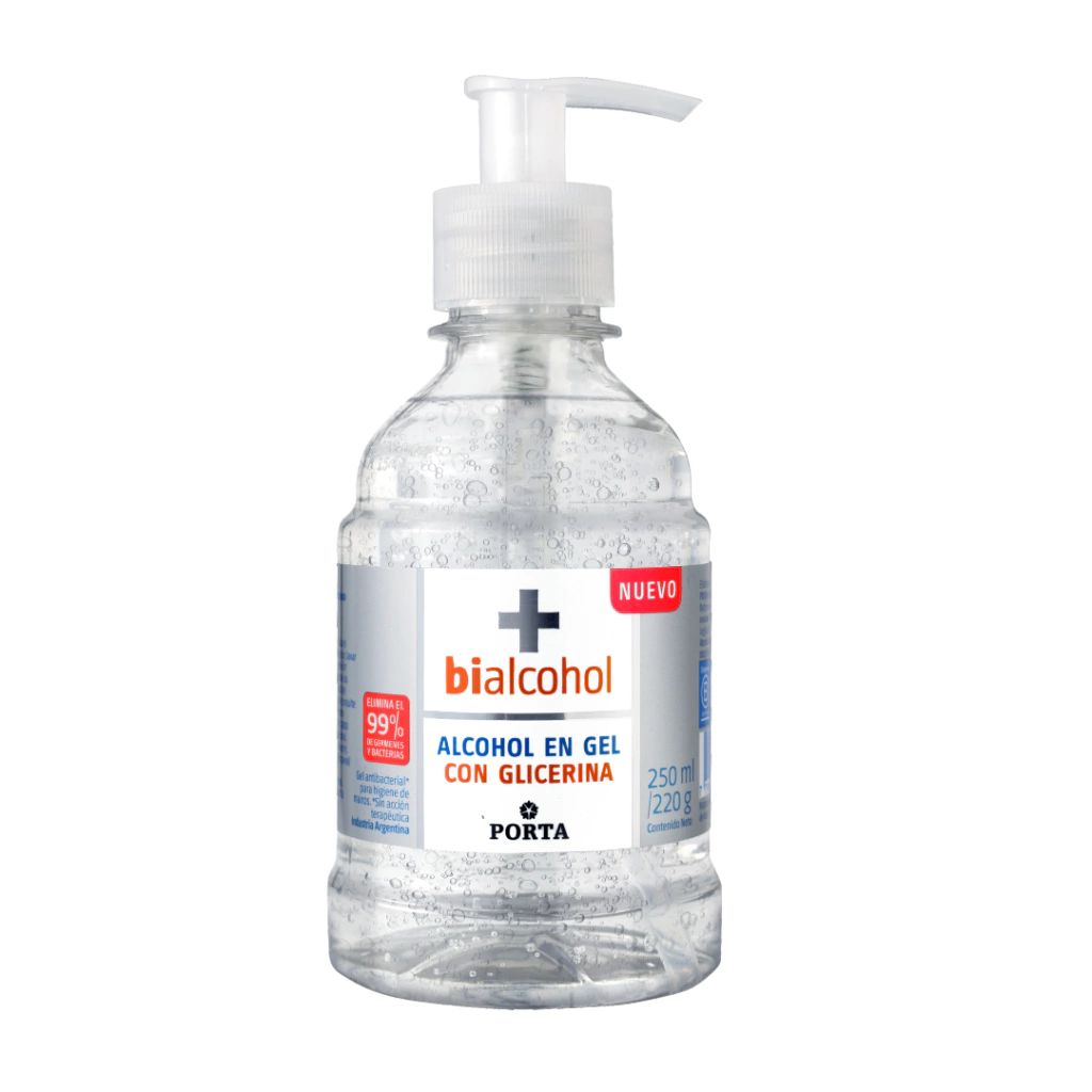[100808] Bialcohol Gel Neutro con Válvula Dosificadora x250ml (x12)