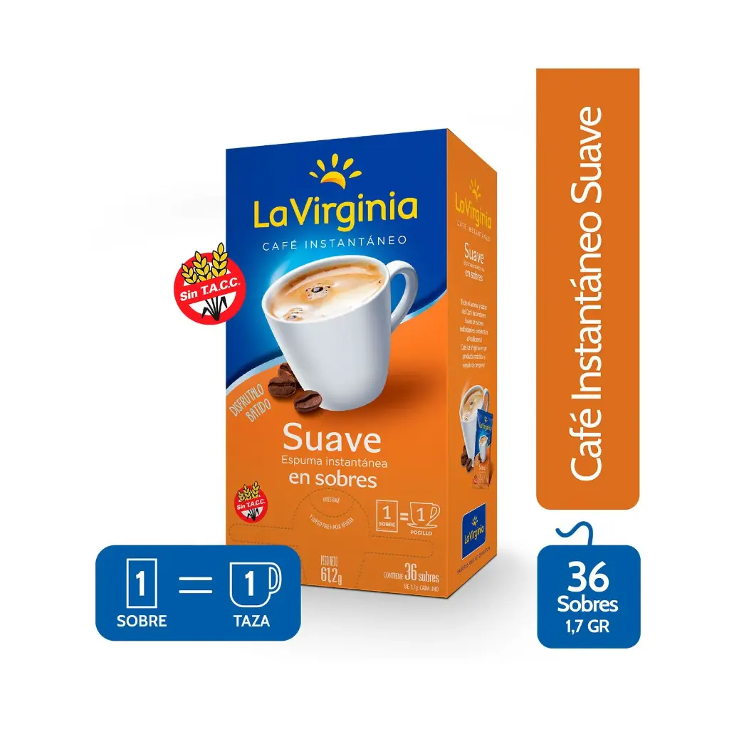 [100960] Café Instantáneo Suave En Sobre La Virginia 36x1,7g (x6)