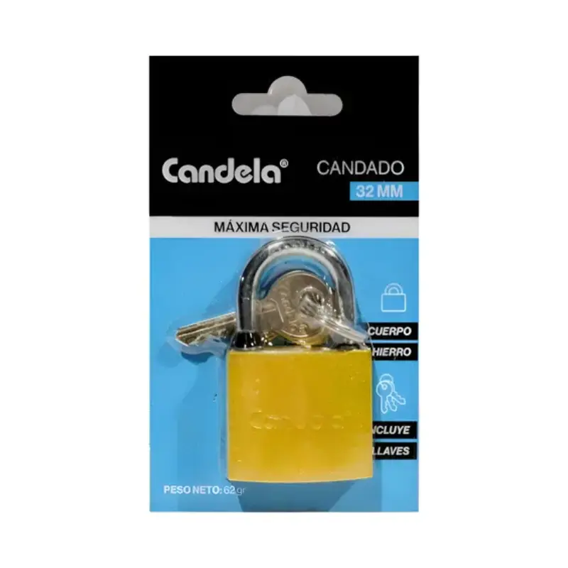 [100285] Candado de Hierro Candela 32mm (20x12)