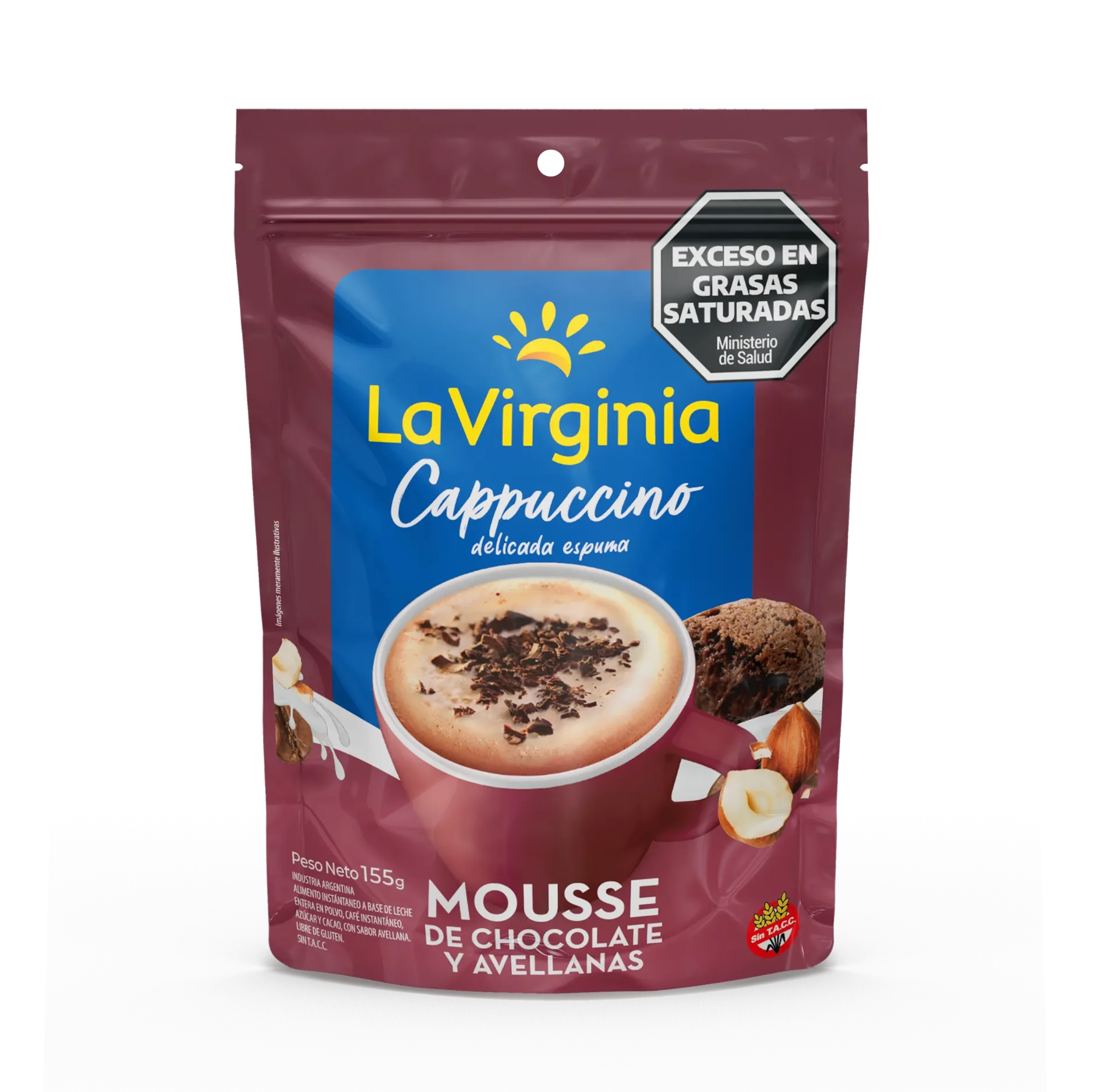 [100761] Cappuccino La Virginia Mousse Chocolate y Avellanas DP x155g (x10)