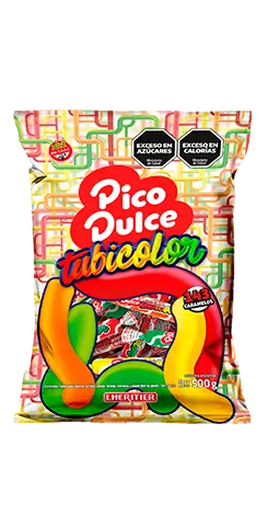 [100207] Caramelo Masticable Pico Dulce Tubicolor x500g (x12)