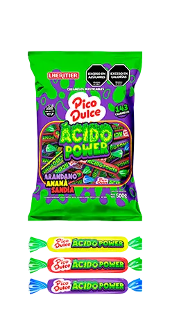 [100208] Caramelo Masticable Pico Dulce Ácido Power x500g (x12)