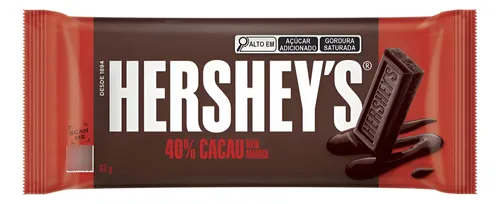 Chocolate Hershey's Semi Amargo 40% Cacao x82g (4x18)