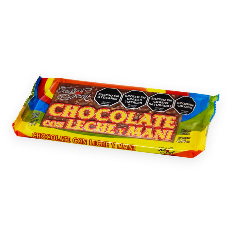 Chocolate Leche y Maní Felfort x75g (8x10)