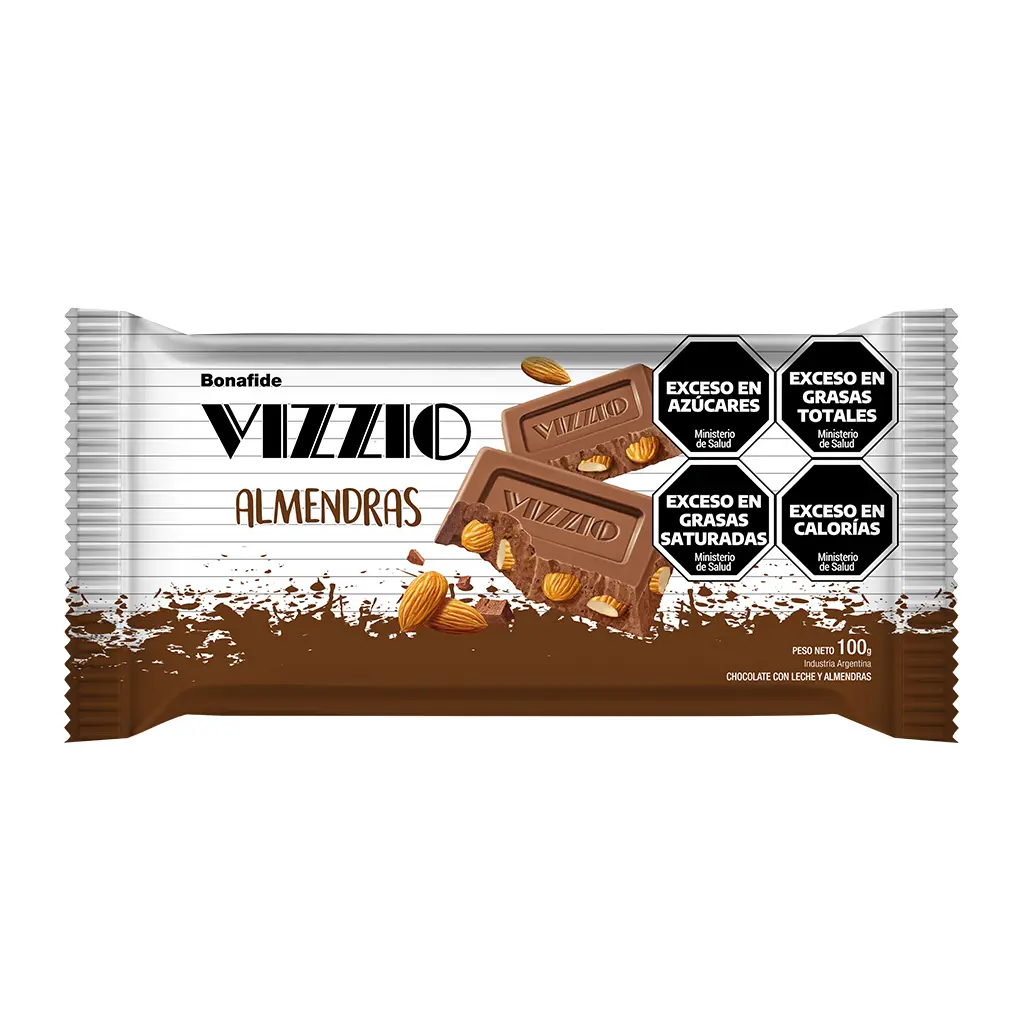 [100179] Chocolate Vizzio con Leche y Almendras x100g (6x12)