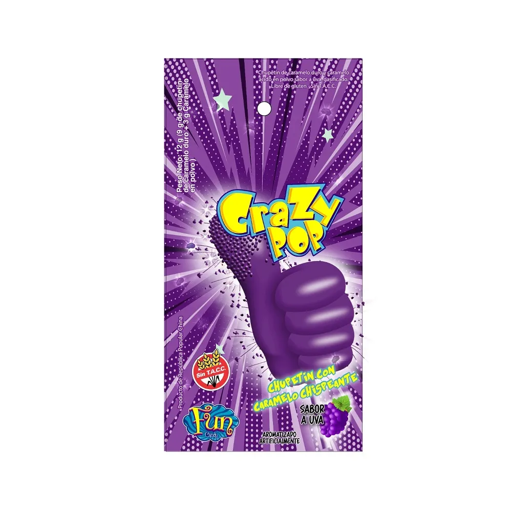 Chupetín Crazy Pop Uva x1u (x40)