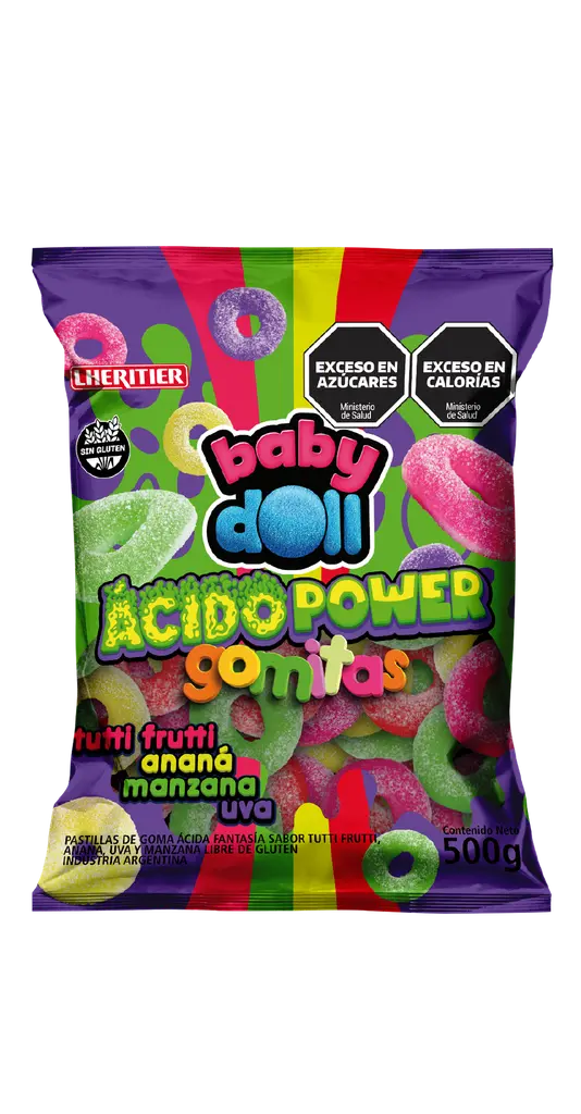 Goma Baby Doll Acido Power Bl x500g (x6)