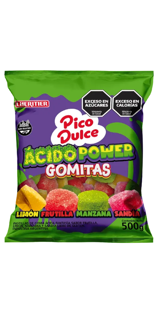 [100198] Goma Pico Dulce Acido Power Bl x500g (x6)