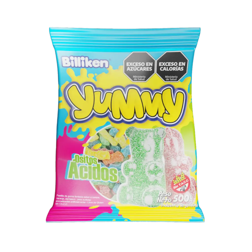 [8107] Goma Yummy Ositos Ácidos x500g (x6)