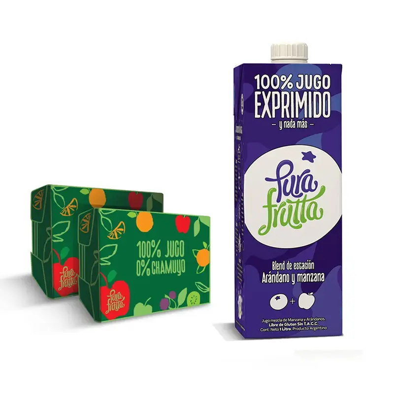 [100042] Jugo PuraFrutta Manzana y Arándanos x1L (x8)