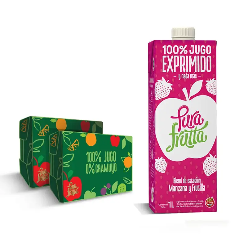 [100043] Jugo PuraFrutta Manzana y Frutilla x1L (x8)