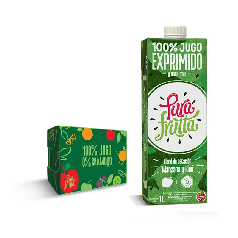 [100044] Jugo PuraFrutta Manzana y Kiwi x1L (x8)