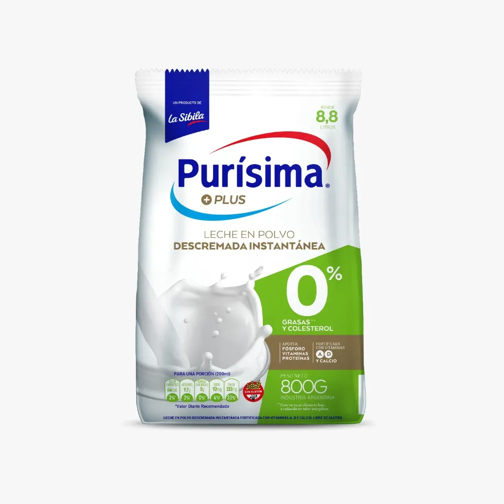[101113] Leche en Polvo Descremada Purísima Instantánea x800g (x12)