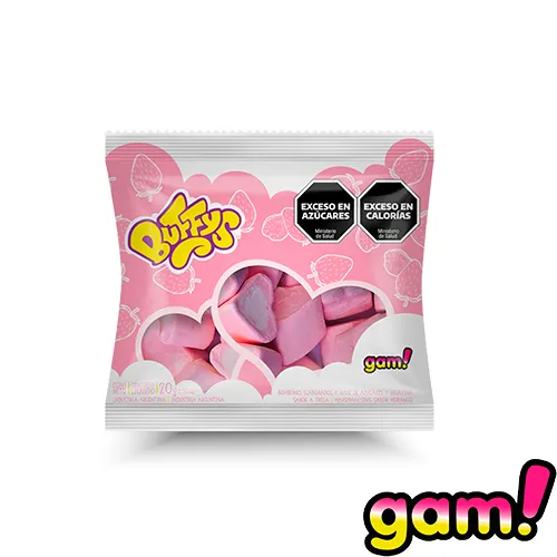 [100978] Malvavisco Buffys Corazón Fresa x20g (x72)