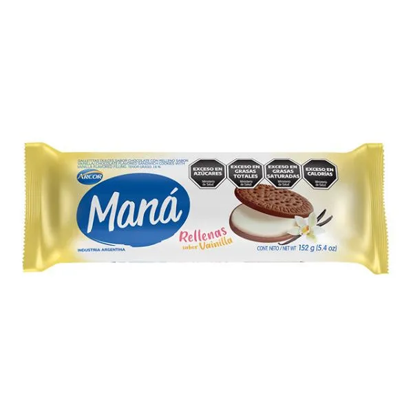 [100715] Maná Chocolate Rellena de Vainilla x152g (x36)