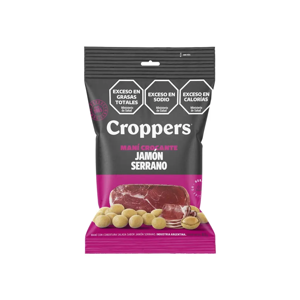 [100381] Maní Crocante Sabor Jamón Serrano Croppers x85g (x40)