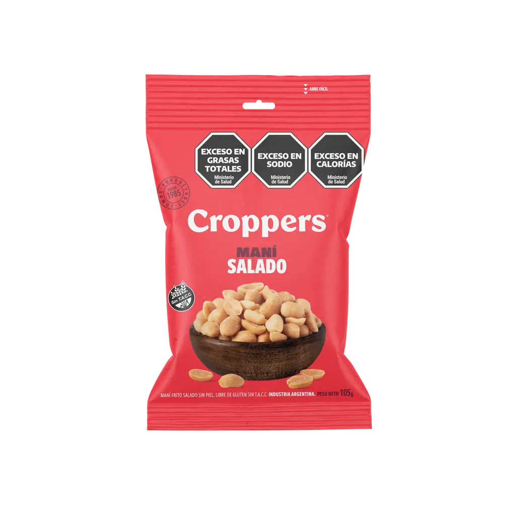 [100368] Maní Frito Salado Sin Piel Croppers x105g (x40)