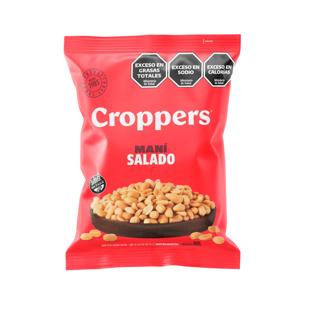 [100369] Maní Frito Salado Sin Piel Croppers x800g (x6)