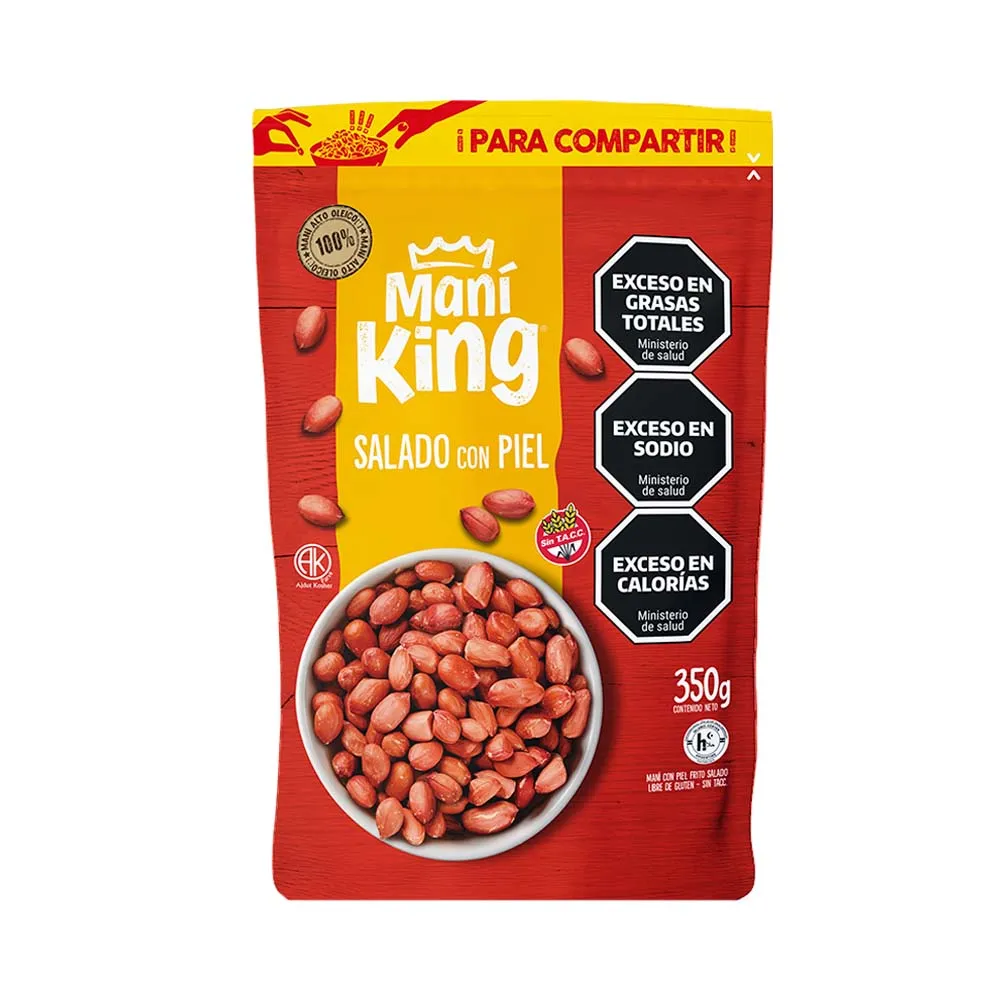 [101034] Maní King Frito Salado con Piel x350g (x20)