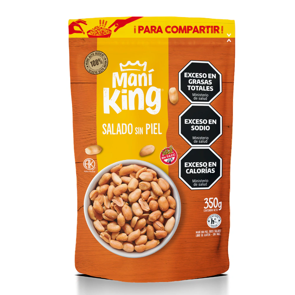 [101033] Maní King Frito Salado sin Piel x350g (x20)