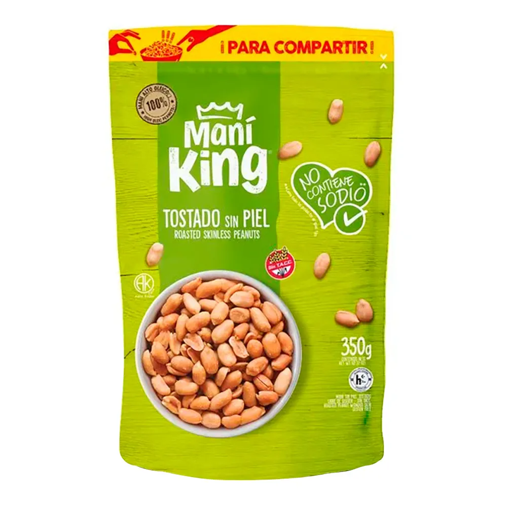 [101037] Maní King Tostado sin Piel ni Sal x350g (x20)