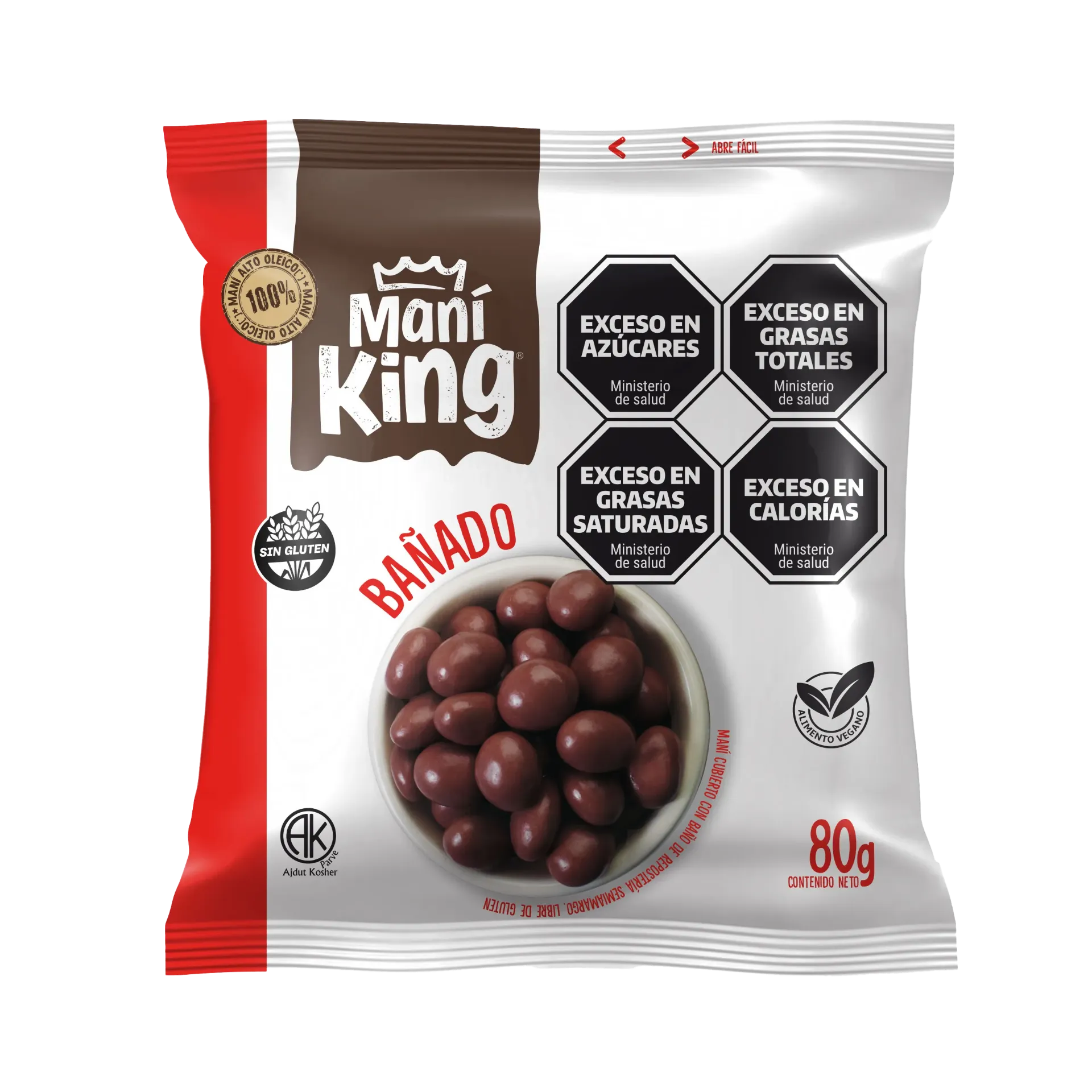 [101102] Maní King con Baño Semiamargo x80g (x15)