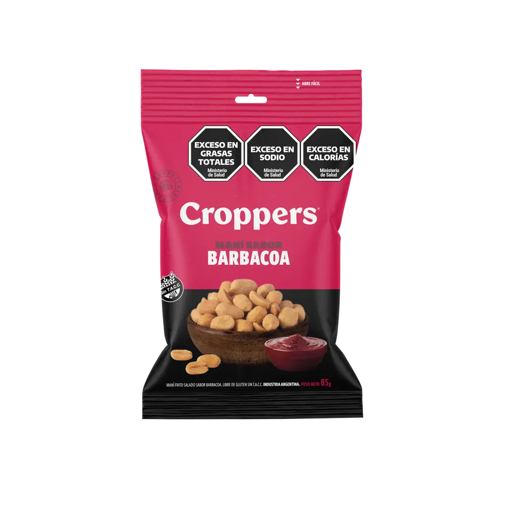 [100375] Maní Sabor Barbacoa Croppers x85g (x40)
