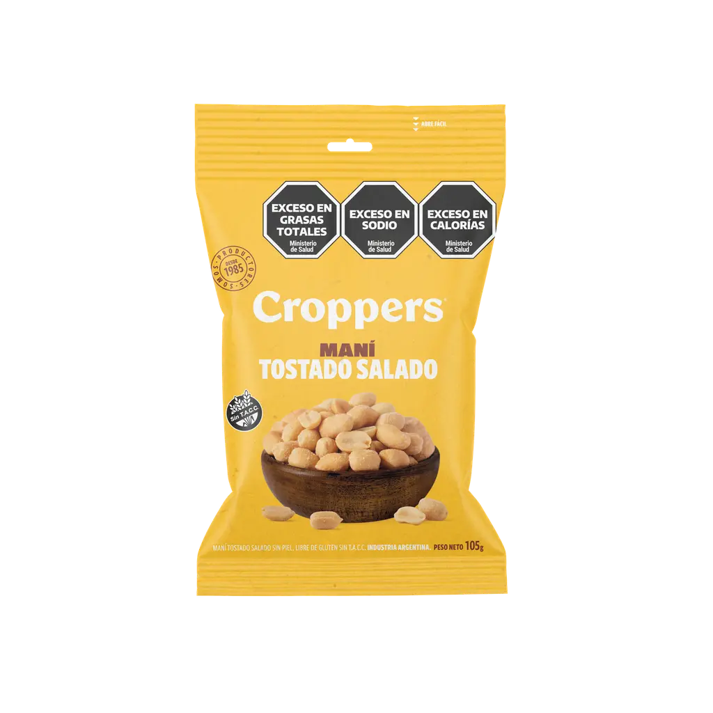 [100372] Maní Tostado Salado Croppers x105g (x40)