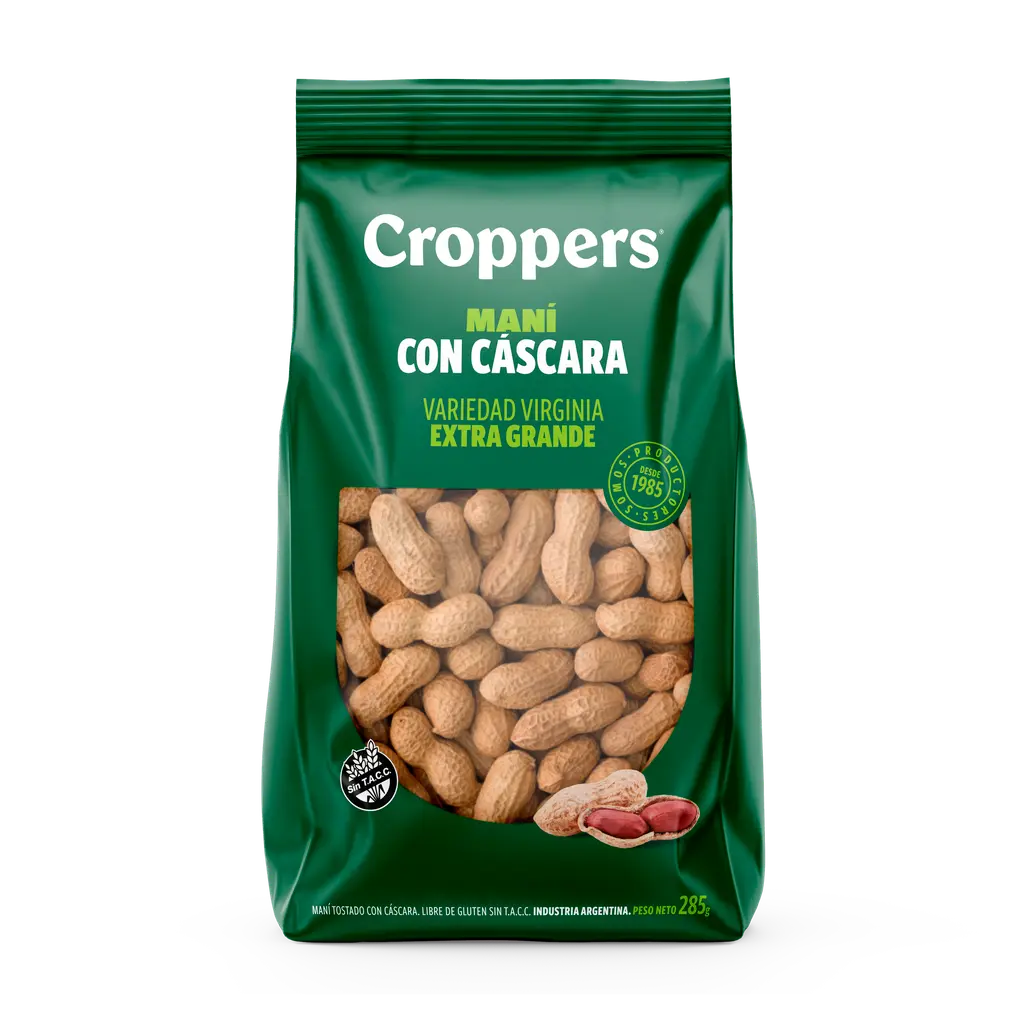 [100373] Maní Tostado con Cáscara Croppers x285g (x12)