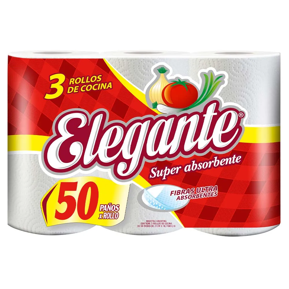 [100053] Rollo Cocina Elegante 3x50 Paños (x8)