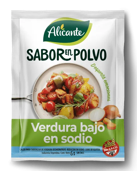 [100816] Sabor en Polvo Alicante Verdura Bajo en Sodio sin Tacc x7,5g (10x12)
