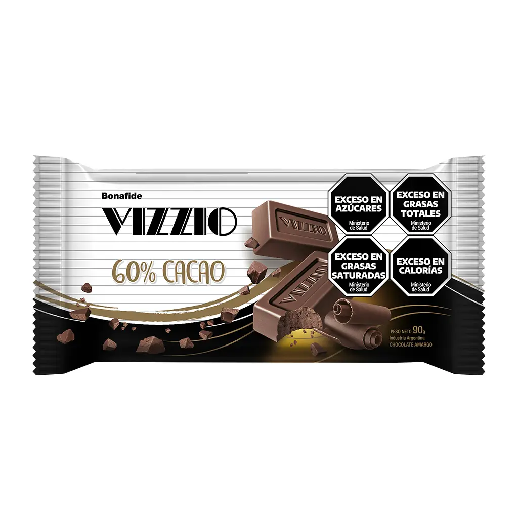[100180] Tableta Chocolate Vizzio 60% Cacao x90g (6x12)